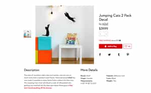 Jumping cats product page