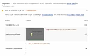 Avoid an excessive DOM size issue