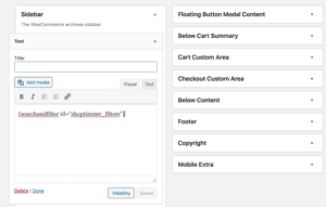 Adding a filters widget