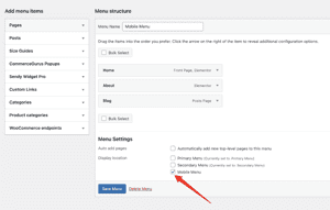 Assign the mobile menu