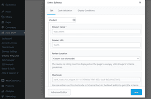 Product rich snippets settings