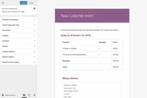 The default look of a WooCommerce email