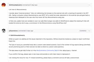 Comments on WooCommerce Github
