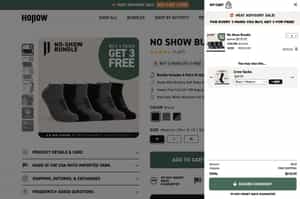 Hollow Socks eCommerce Cart Drawers Example