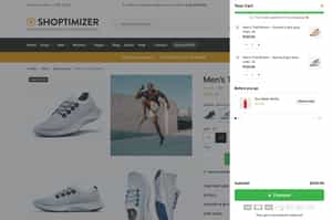 Example of an eCommerce cart drawer