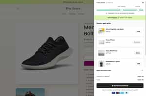 Suggested products displayed in the cart using the row layout.