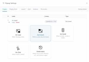eCommerce Popup Plugin Trigger Settings