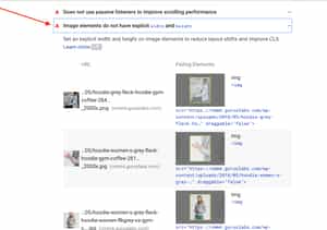 Image elements do not have explicit width and height in Google PageSpeed Insights