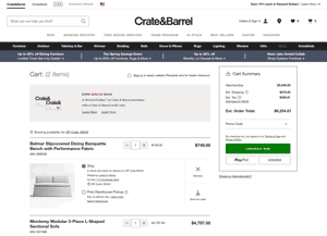 Crate and Barrel Checkout