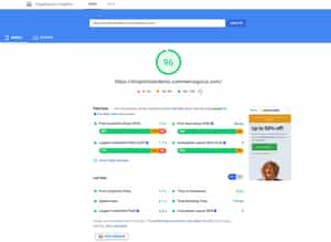 Shoptimizer PageSpeed test