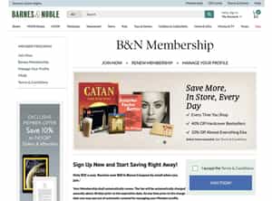 Barnes and Noble's Membership section
