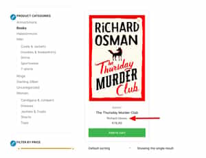 Author field displayed on the shop page