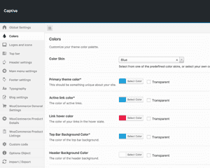 Captiva Color Theme Options