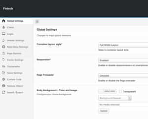 Fintech theme options