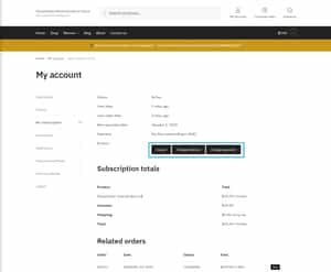 Manage subscription from front-end