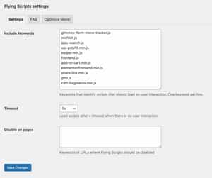 Flying Scripts Settings