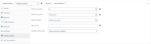 Minimum quantity field
