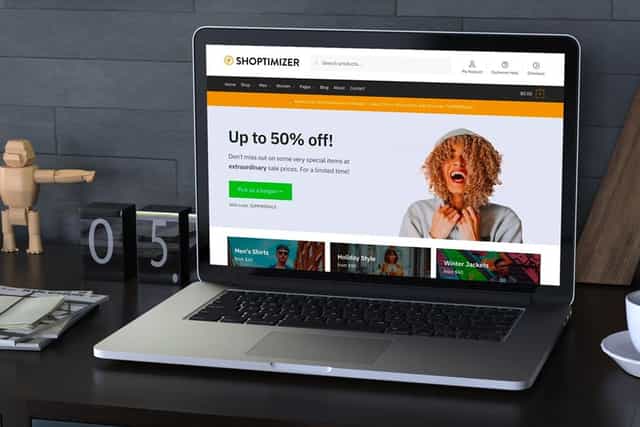 Screenshot of Shoptimizer on a laptop screen