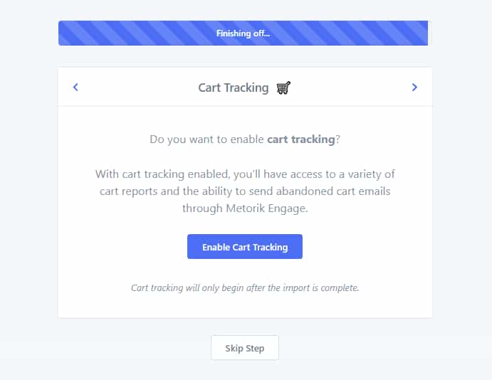 Metorik sign up wizard
