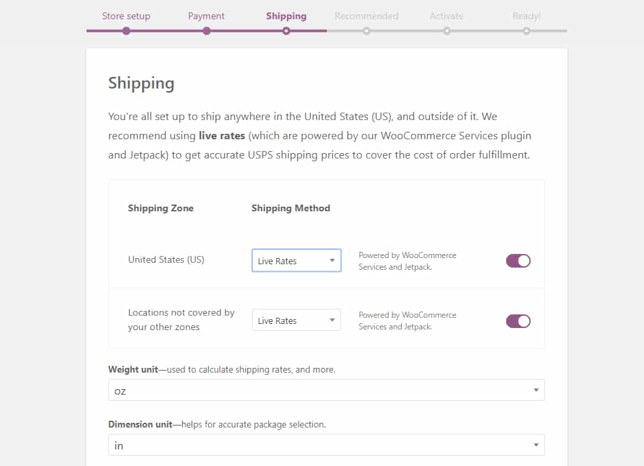 WooCommerce shipping