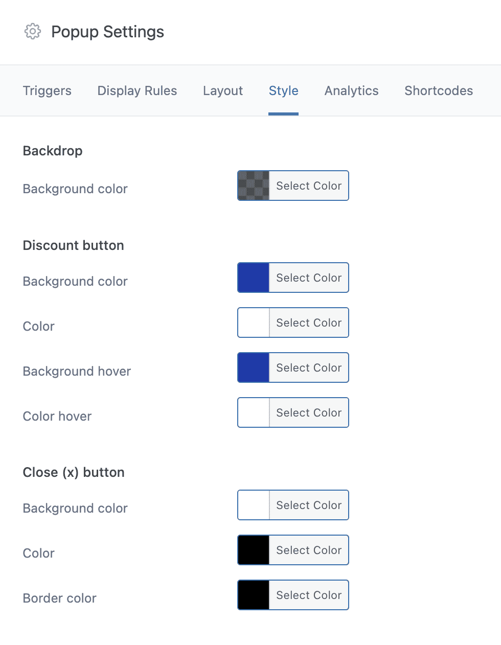 Style tab