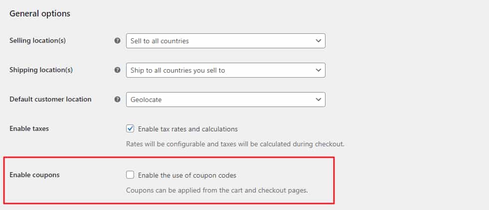 Hide coupon field settings
