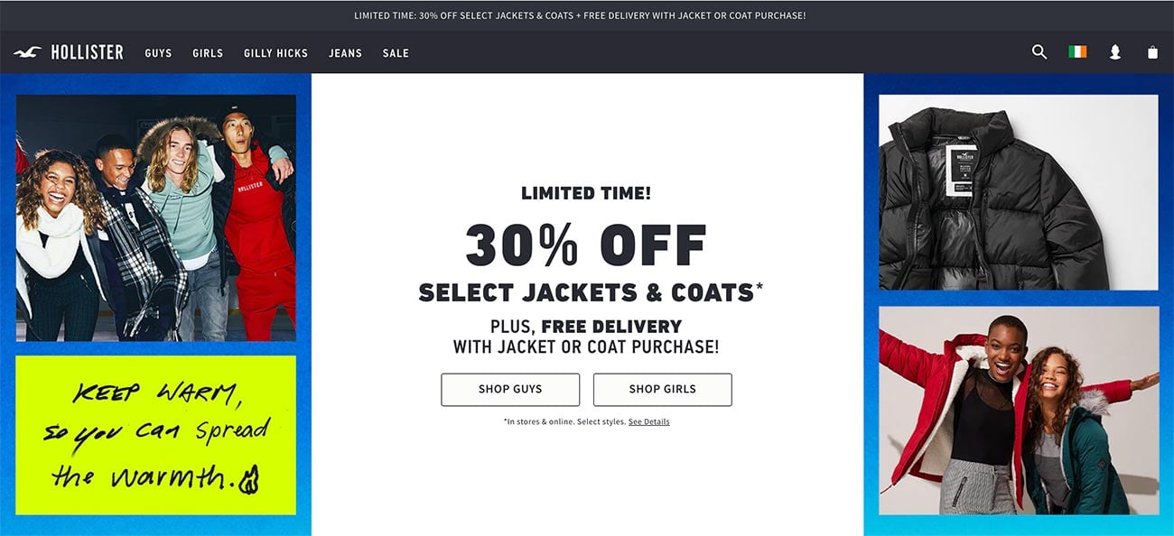 Hollister website screenshot