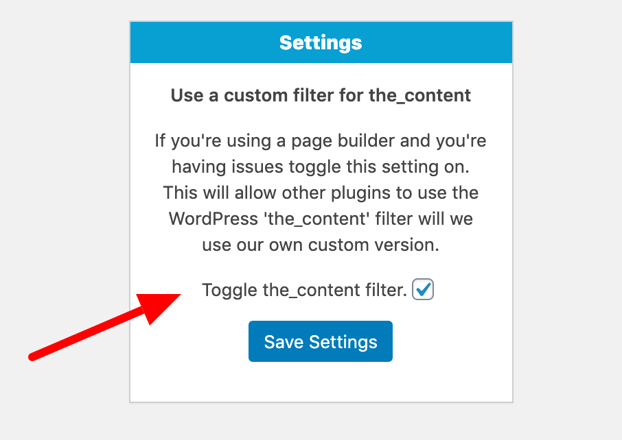 Custom tab plugin settings