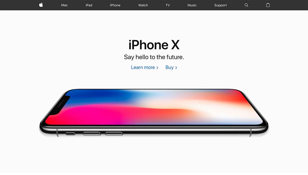 Apple homepage screenshot (without any sliders)