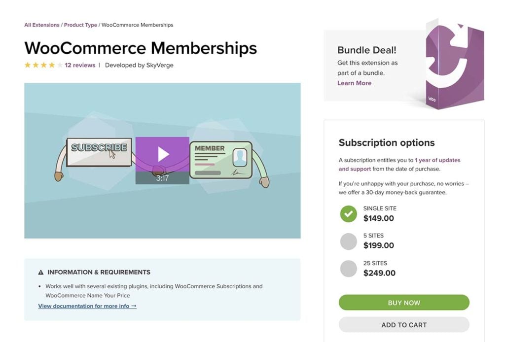 WooCommerce Memberships plugin