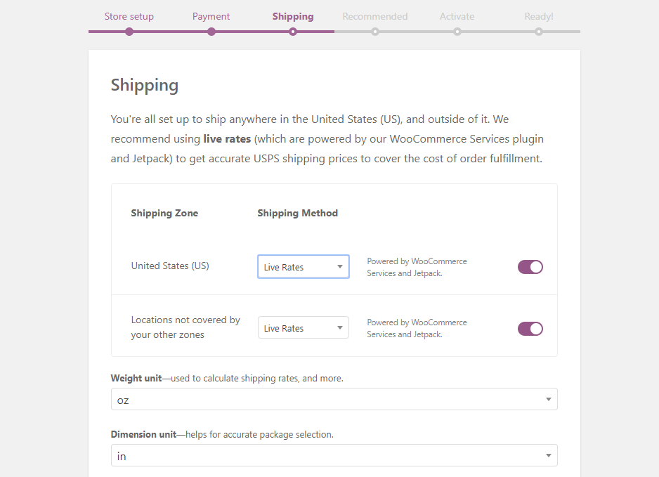 WooCommerce shipping