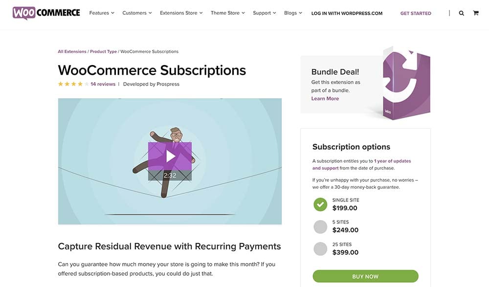 The WooCommerce Subscriptions plugin