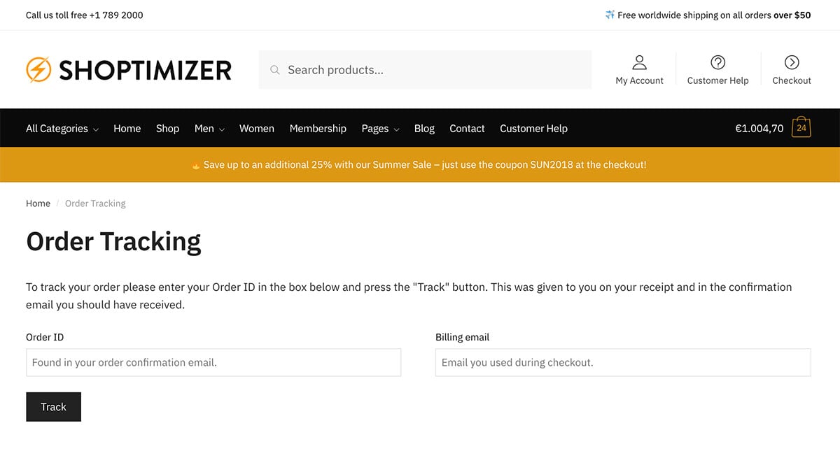 Order Tracking in WooCommerce