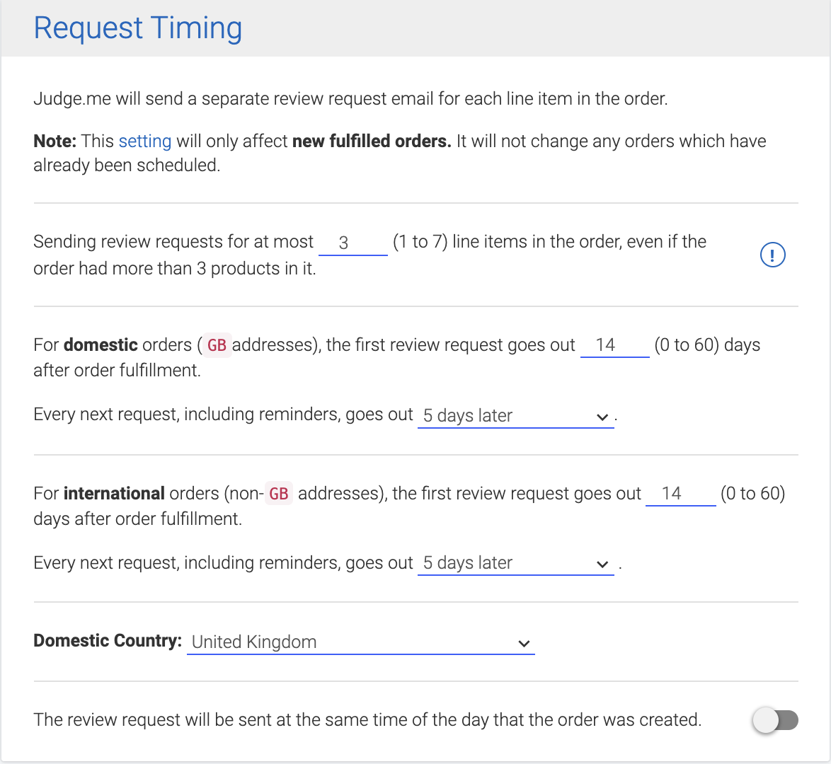 Request timing
