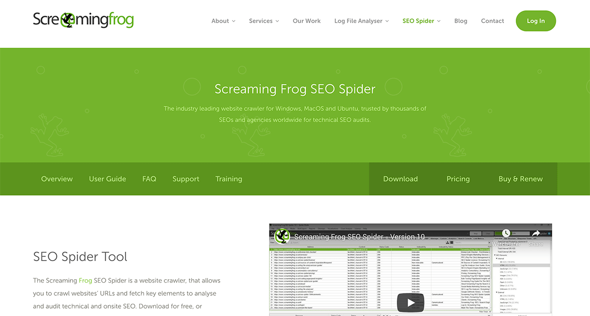 SEO Spider Tool from Screaming Frog