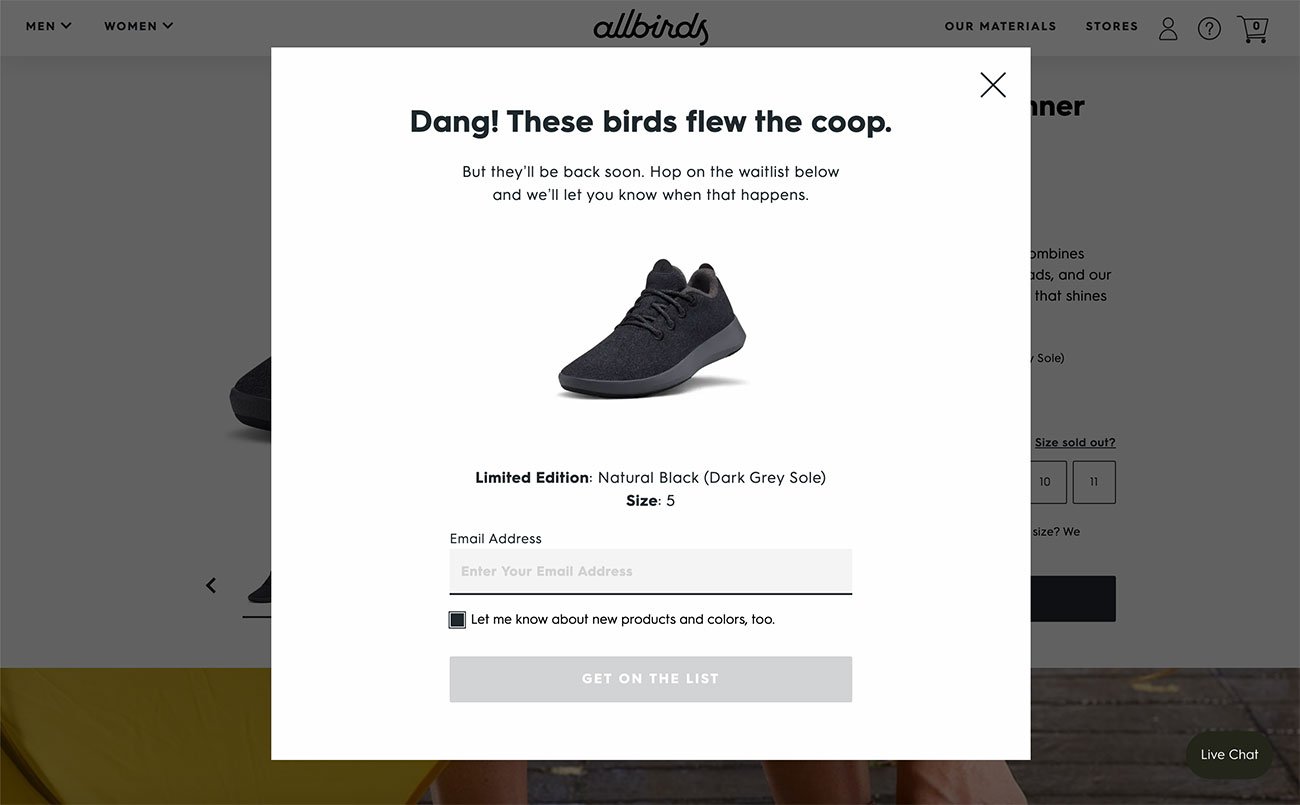 Out of stock actions on product pages are a way not to lose sales