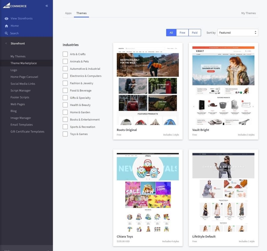 BigCommerce review of themes