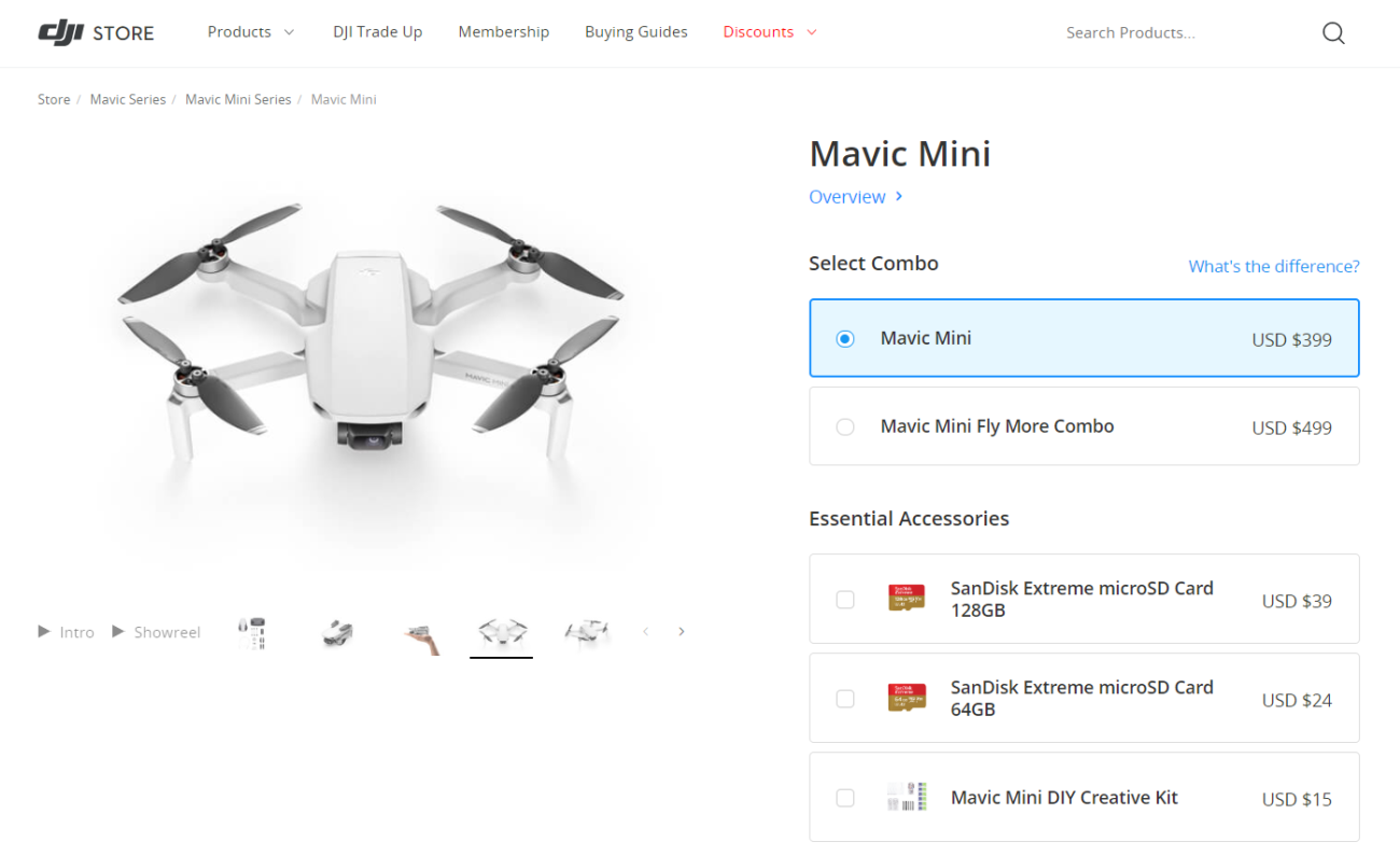 Product on the DJI store