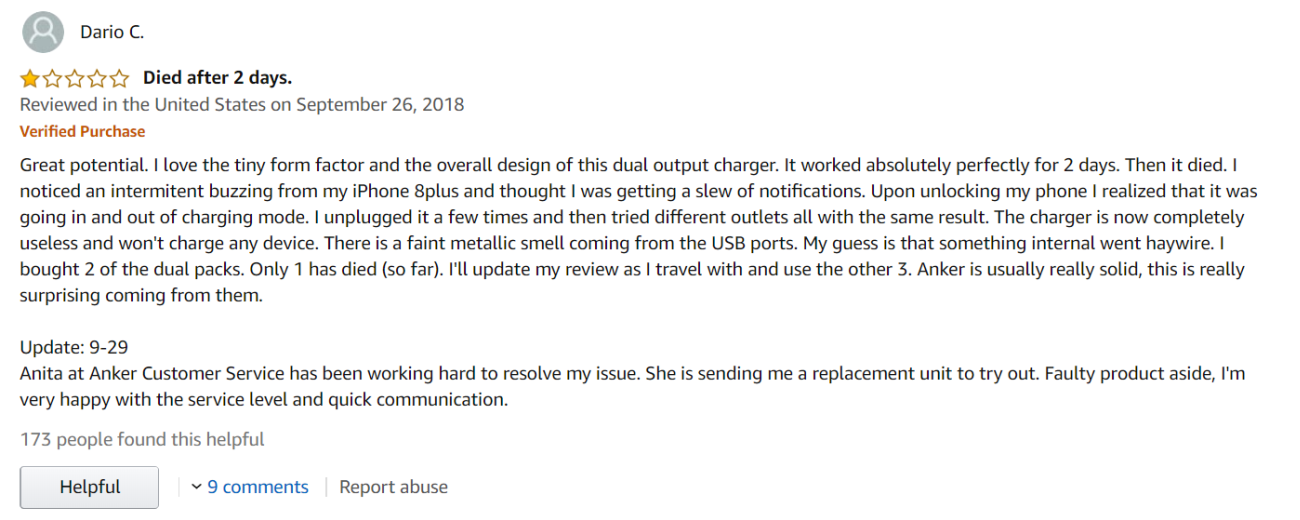 Updated negative review