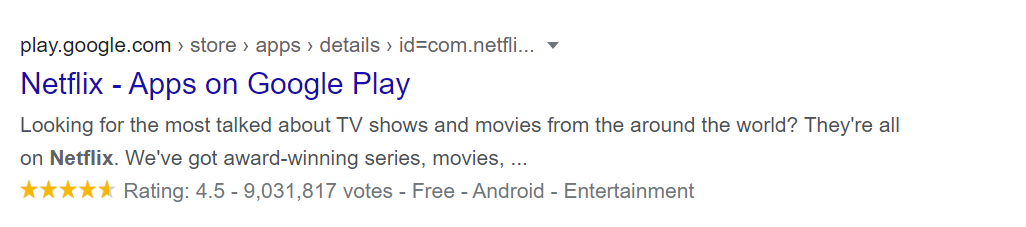 Rich snippets app review example