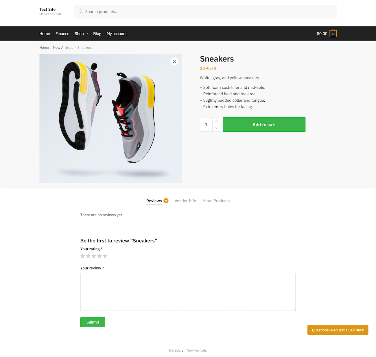 WooCommerce product page