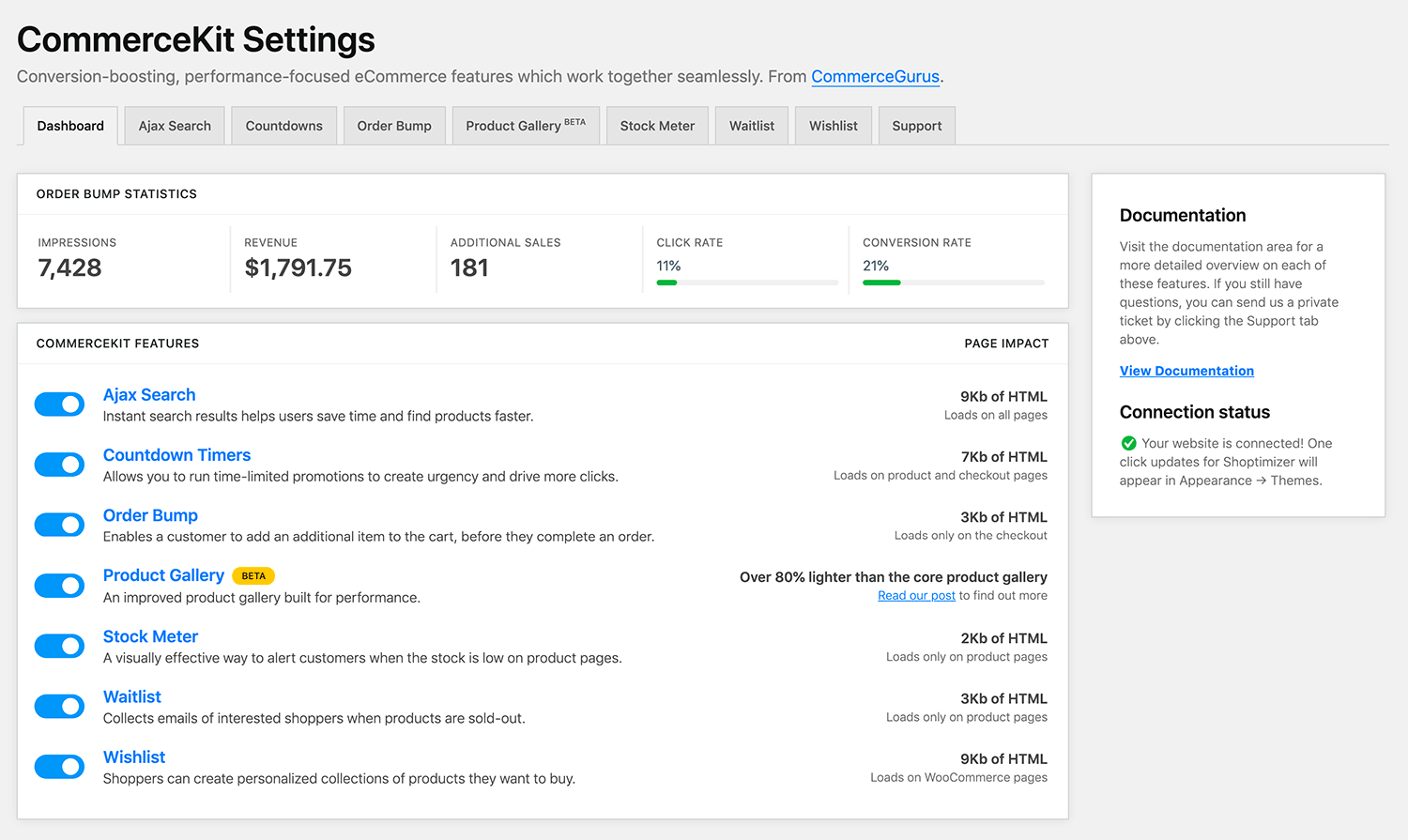 CommerceKit Dashboard