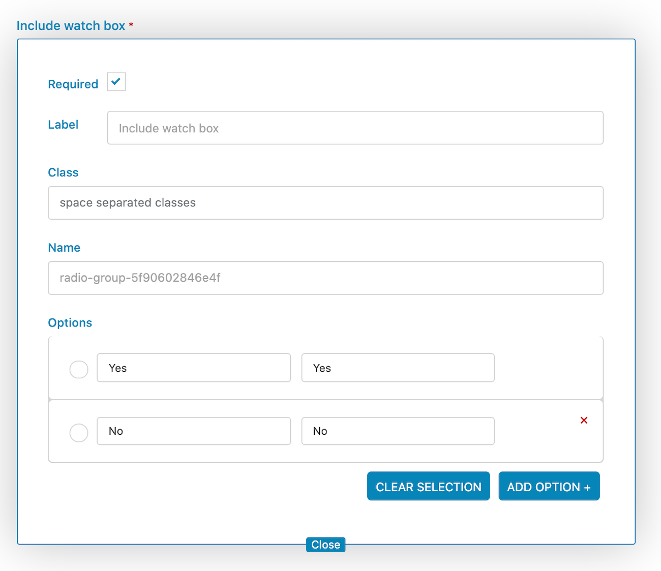 Include box form field