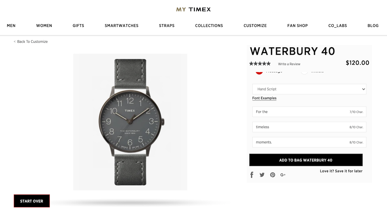 Timex product page