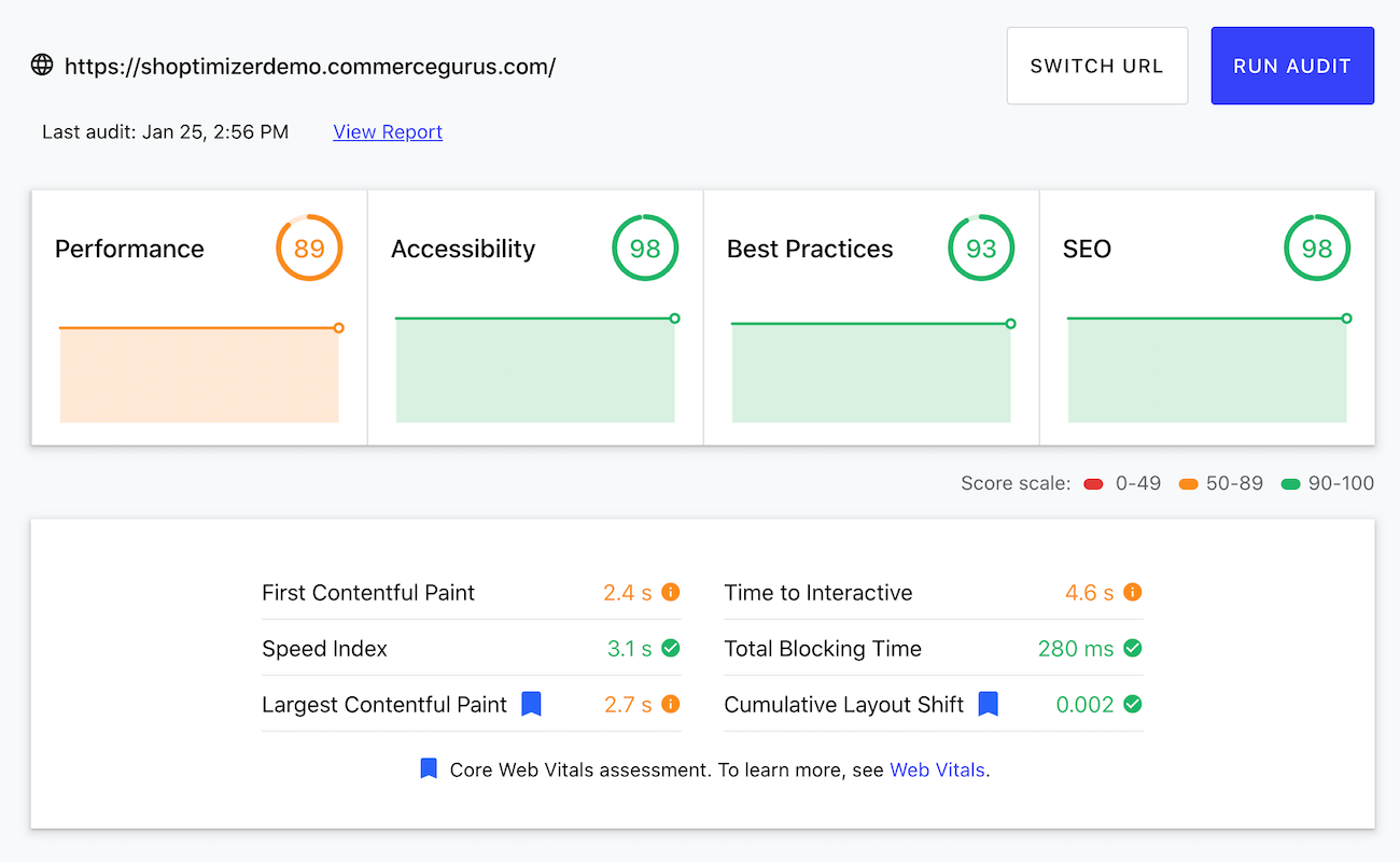 Shoptimizer CLS score