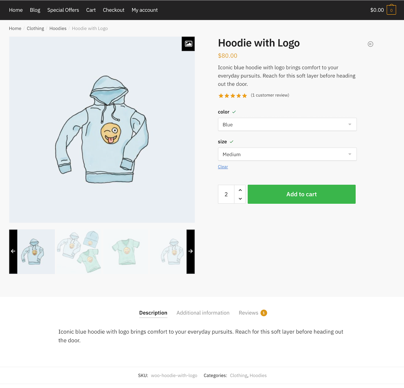 Single Product Page