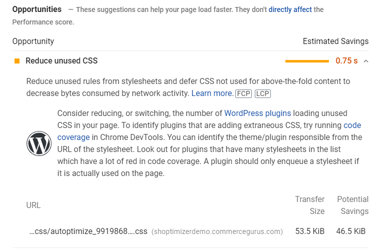 Remove unused CSS warning