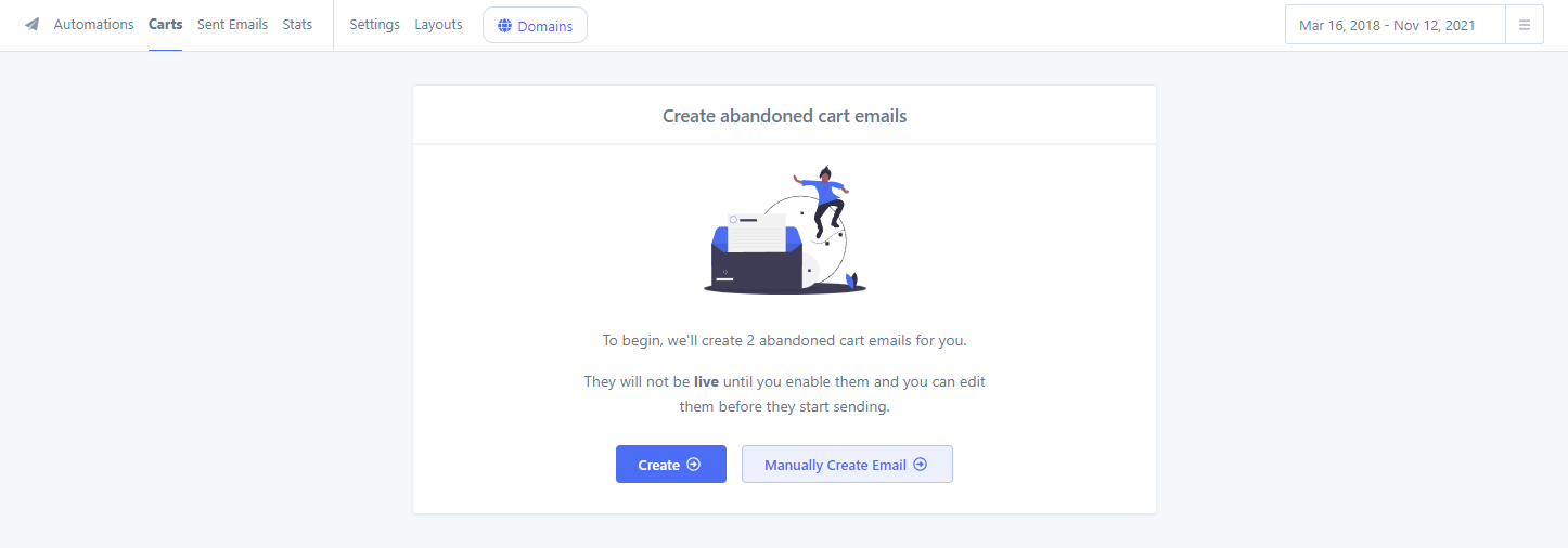 Create abandoned cart emails