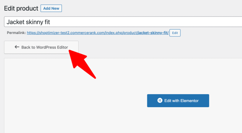 Back to WordPress editor