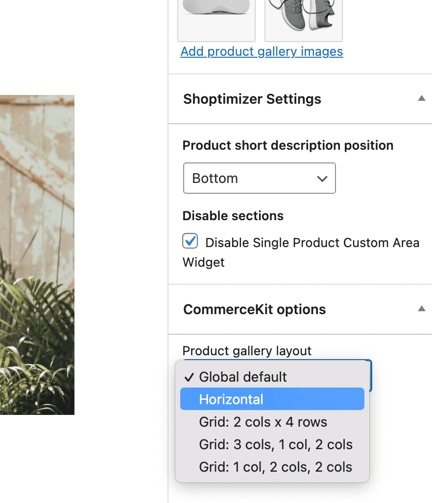Product Gallery Options